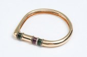 14K ART DECO BANGLE WITH TOURM
