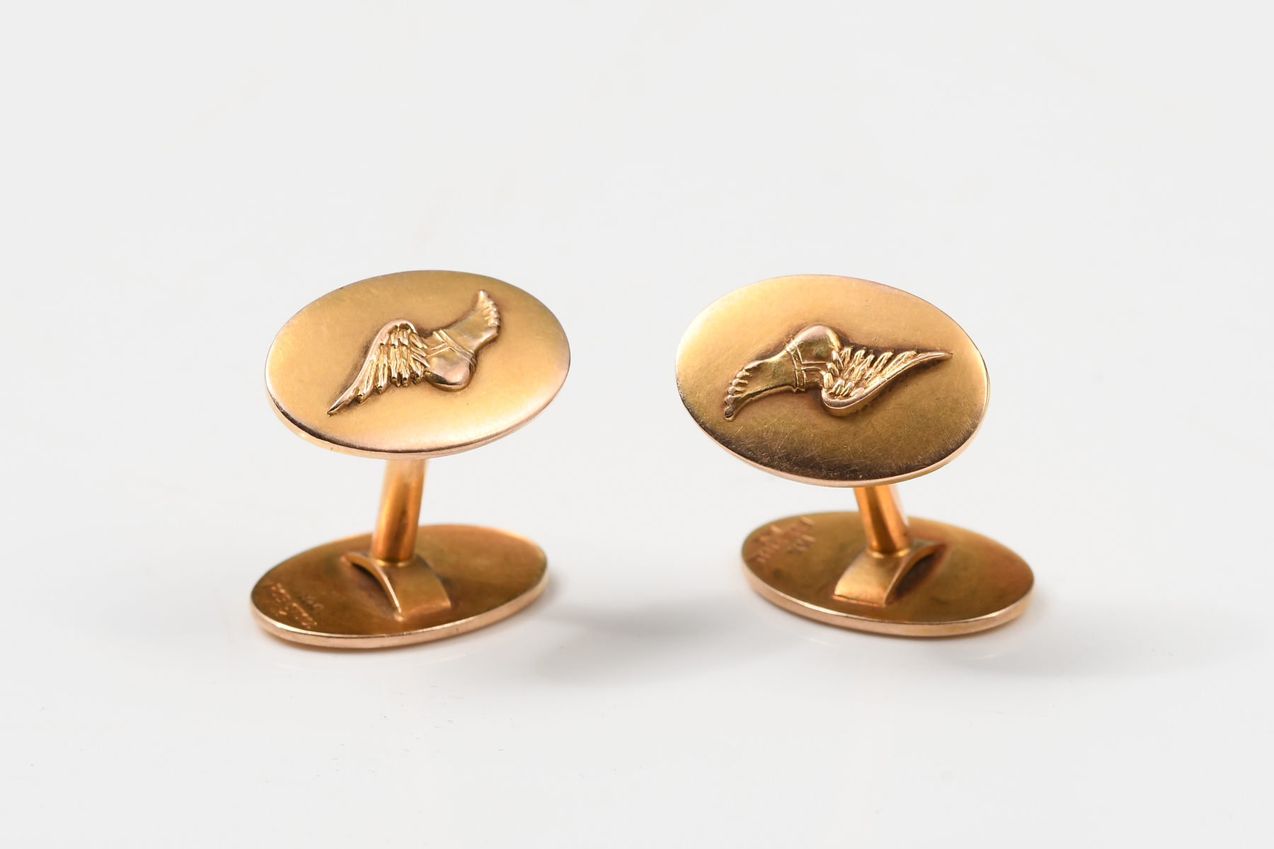 14K ART DECO CUFFLINKS: 14K art