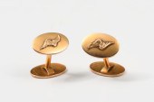 14K ART DECO CUFFLINKS: 14K ar