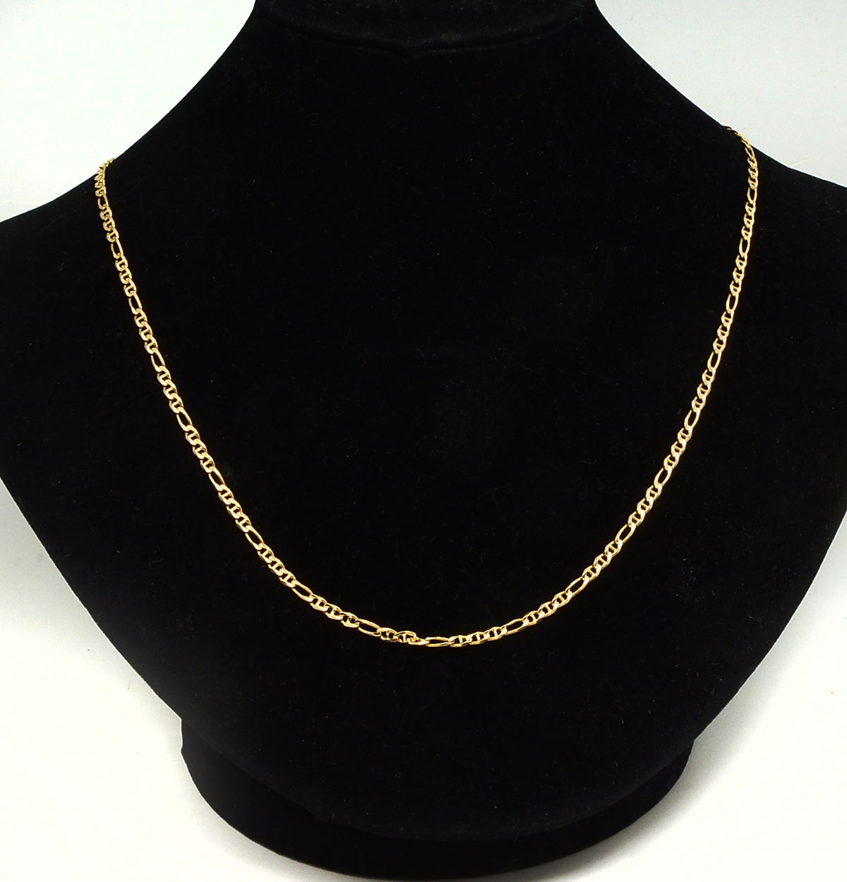 14K BEVELED SOLID FIGARO LINK