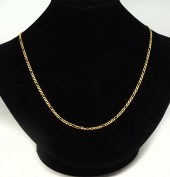 14K BEVELED SOLID FIGARO LINK