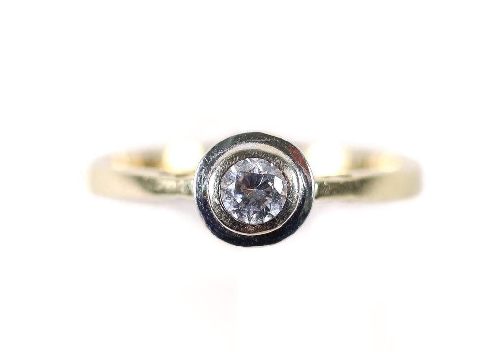 14K BI COLOR 0.21CT DIAMOND RING,