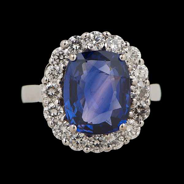 14k Blue Sapphire and Diamond