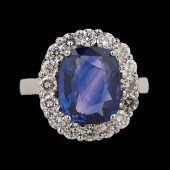 14k Blue Sapphire and Diamond