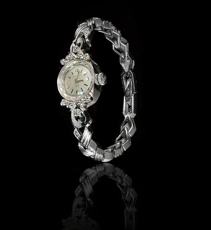 14K BULOVA LADIES DIAMOND DRESS