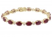 14K BURMA RUBY & DIAMOND BRACE