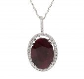 14K BURMESE RUBY & DIA. PENDAN