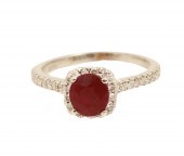 14K BURMESE RUBY & DIAMOND RIN