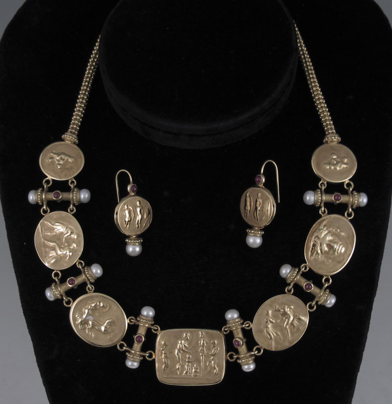 14K BYZANTINE STYLE NECKLACE &