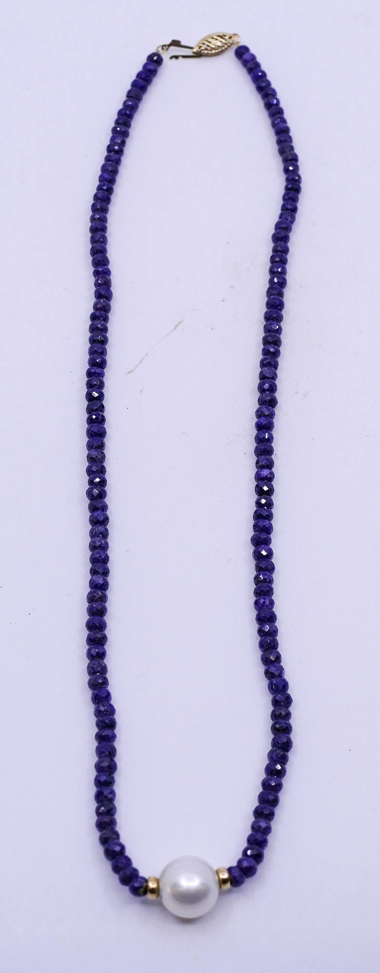 14K Carved Lapis Bead & Real