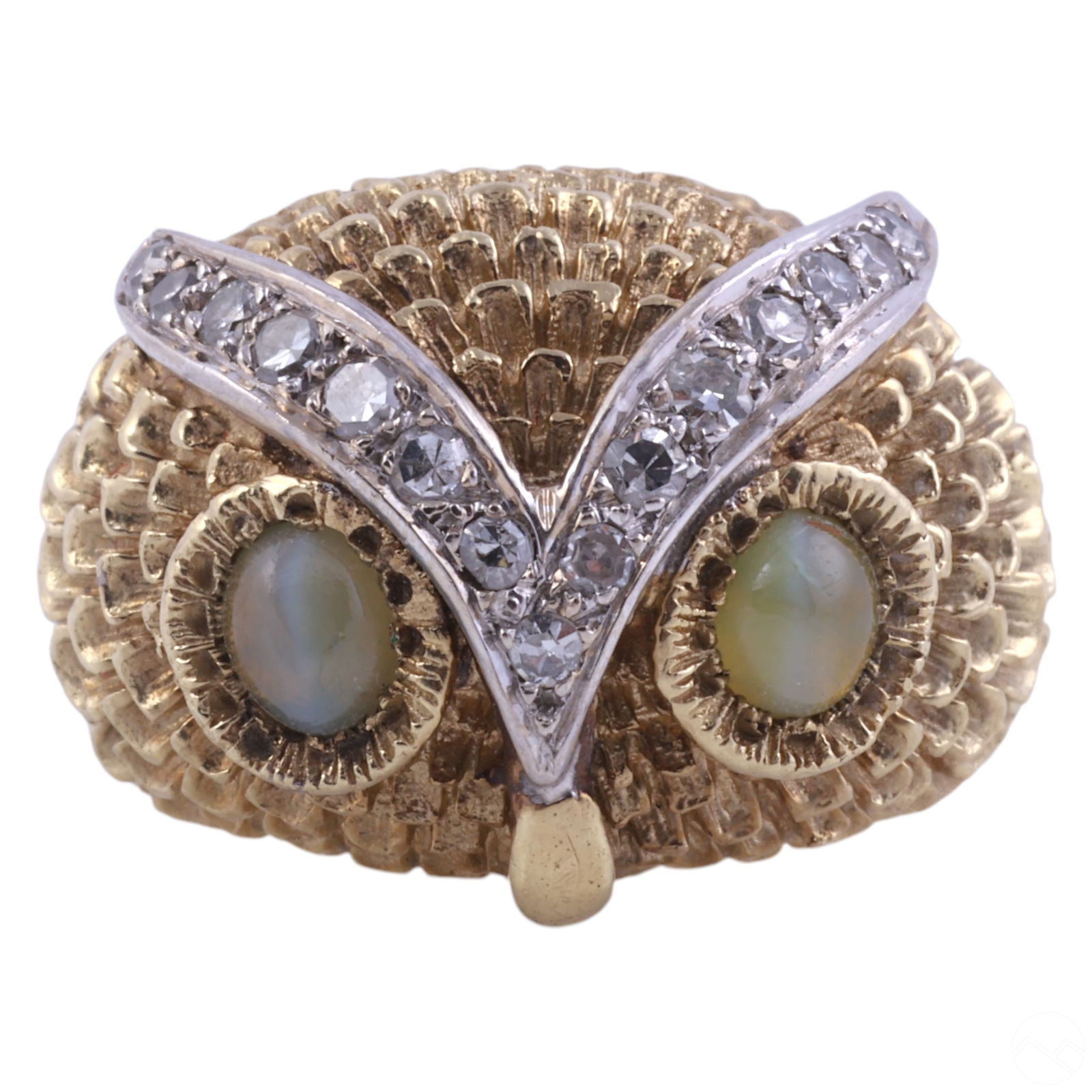 14K CATS EYE CHRYSOBERYL DIAMOND