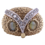 14K CATS EYE CHRYSOBERYL DIAMO