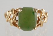 14K CHRYSOPRASE RING SIZE 6.75