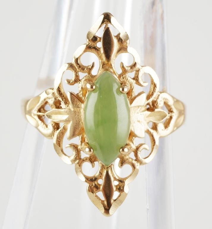 14K CHRYSOPRASE RING SIZE