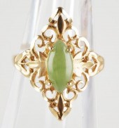 14K CHRYSOPRASE RING SIZE 8.5B