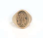 14K CLASSIC OVAL SIGNET RING: