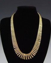 14K CLEOPATRA NECKLACE: 14K ye