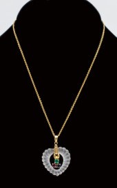 14K CRYSTAL PENDANT HEART RUBY
