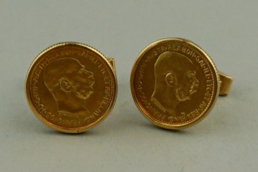 14K CUFFLINK WITH 22K 10 KRONER