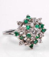14K Diamond and chrysoprase cl