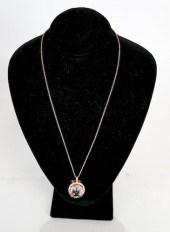 14K DIAMOND AND MORGANITE NECK