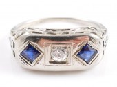 14K DIAMOND ART DECO FILIGREE