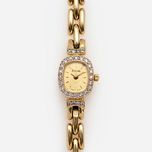 14K DIAMOND BULOVA LADIES WATCHA