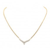 14K DIAMOND CHEVRON NECKLACE: