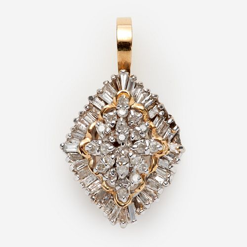 14K DIAMOND CLUSTER PENDANT 1.0