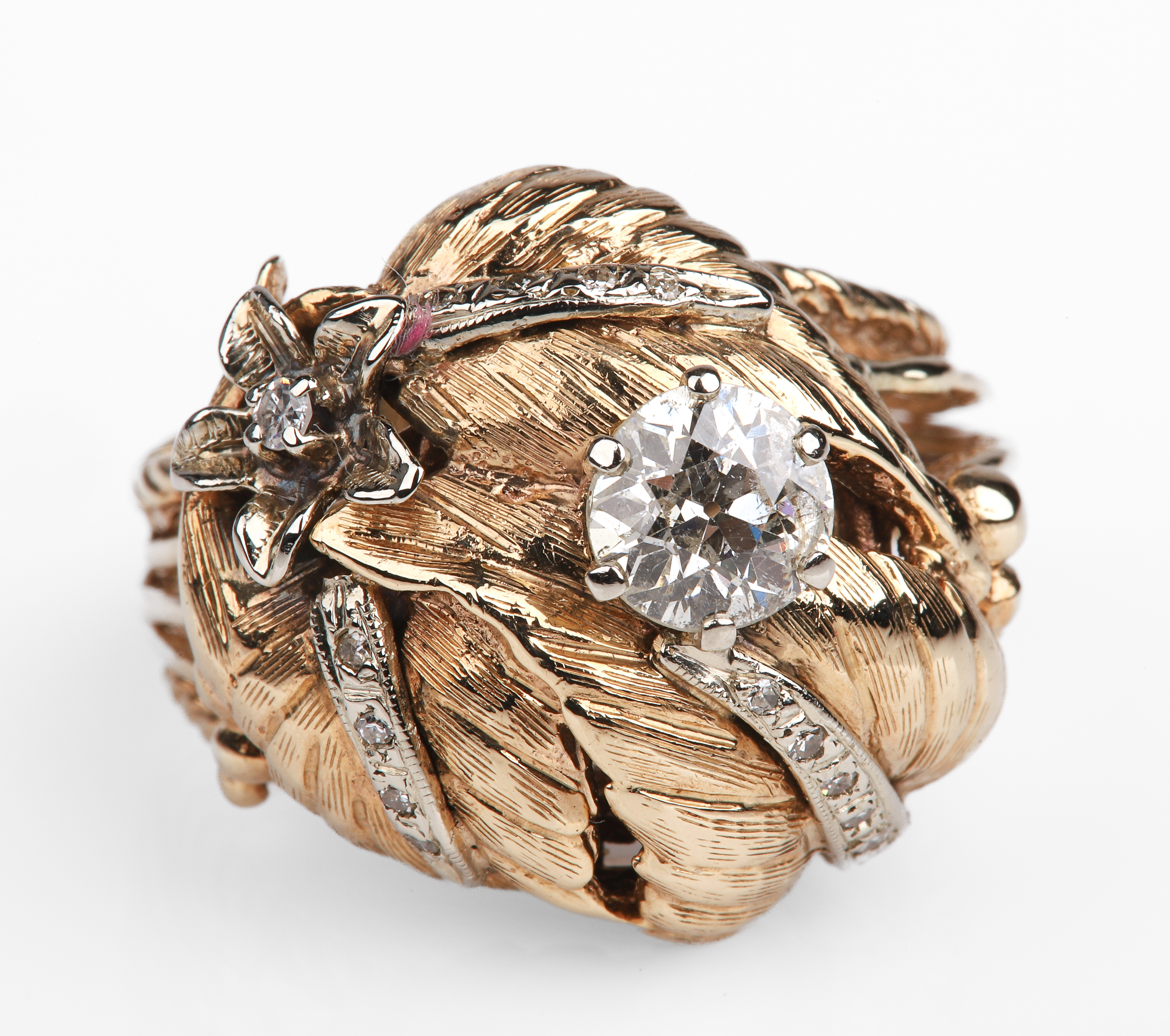 14K Diamond dome cocktail ring, a