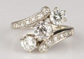 14K DIAMOND ESTATE RING, C. 19