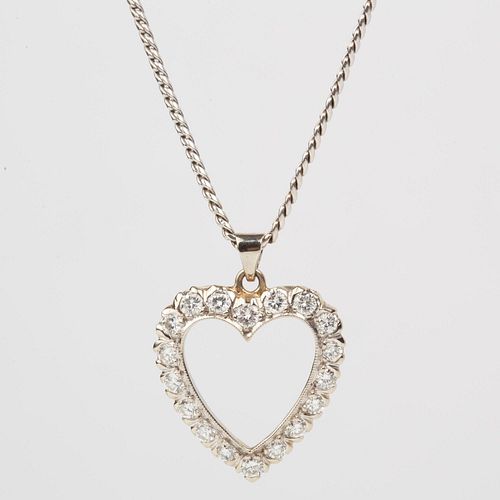 14K DIAMOND HEART NECKLACE