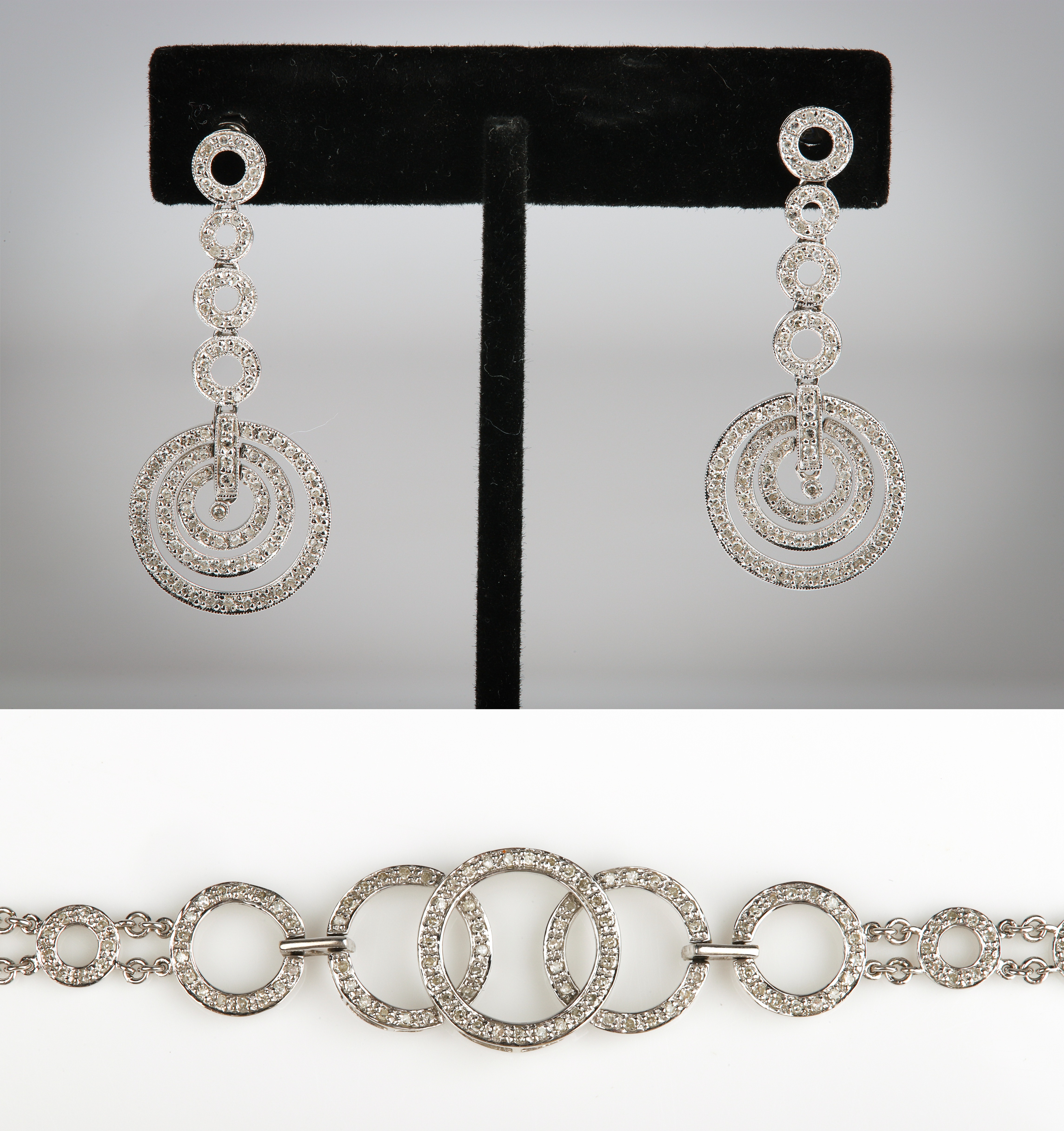 14K Diamond Hoop Bracelet and