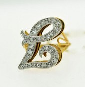 14K DIAMOND INITIAL RING14k ye