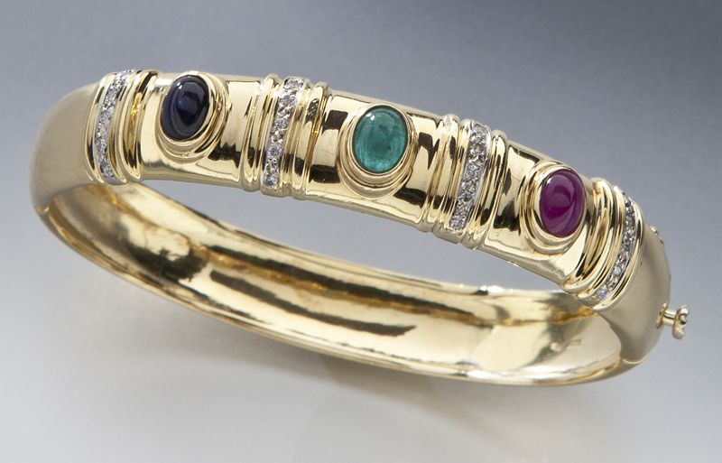 14K diamond ruby emerald and
