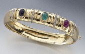 14K diamond ruby emerald and s