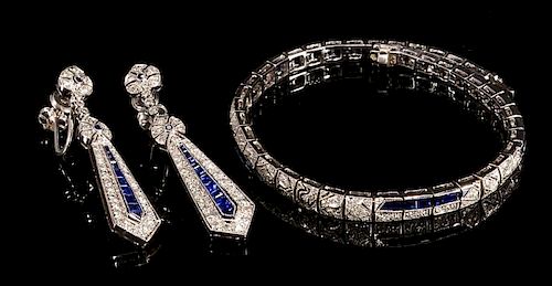 14K DIAMOND & SAPPHIRE