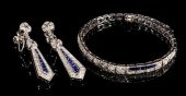 14K DIAMOND & SAPPHIRE DEMI-PA