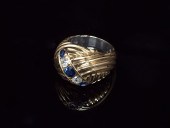 14K DIAMOND & SAPPHIRE RING: 1