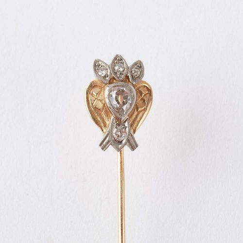 14K DIAMOND STICK PIN .35 CTW14K