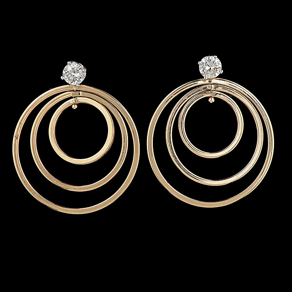 14k Diamond Stud and Hoop