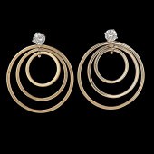 14k Diamond Stud and Hoop Earr