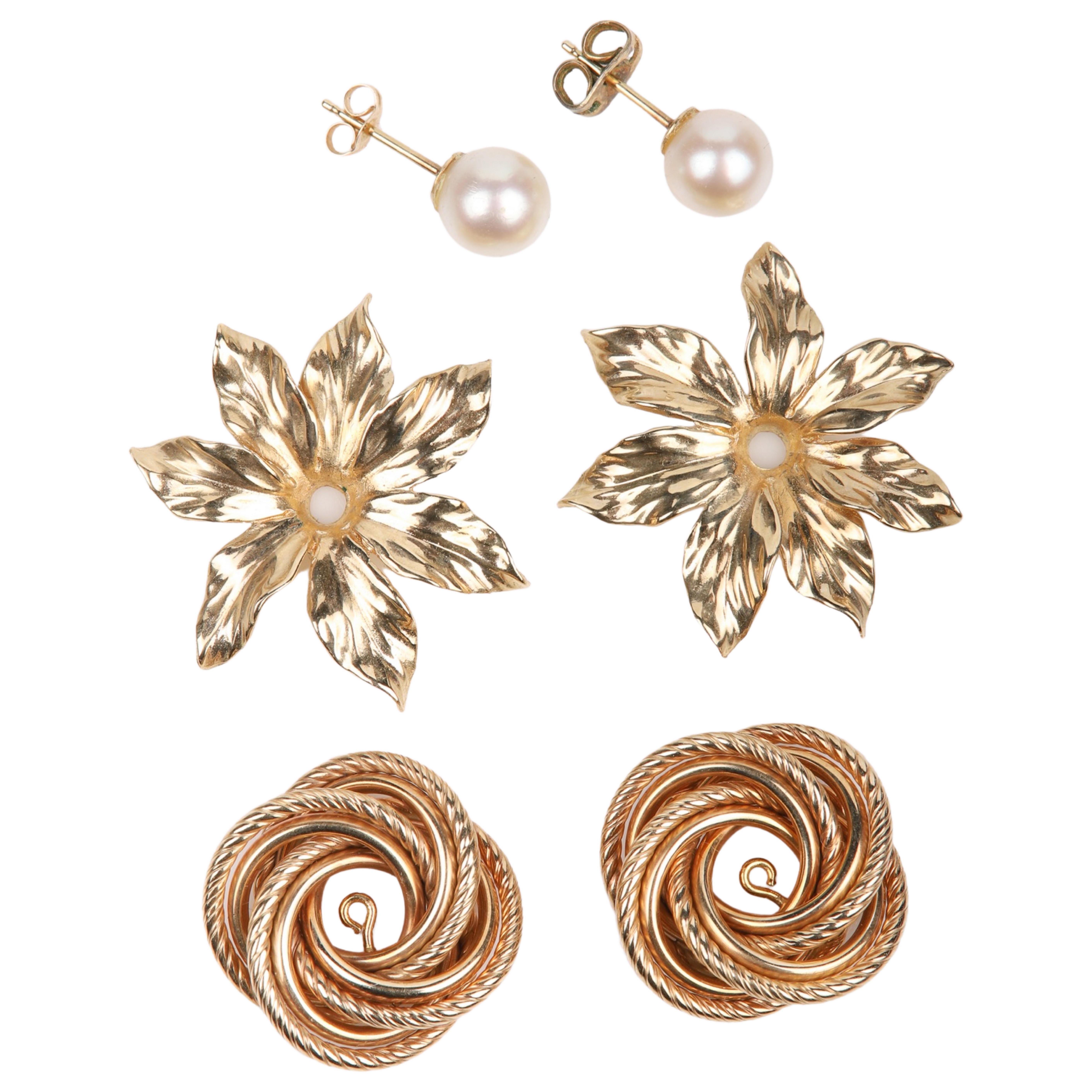 14K Earring jackets and pearl posts