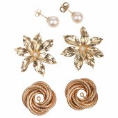 14K Earring jackets and pearl