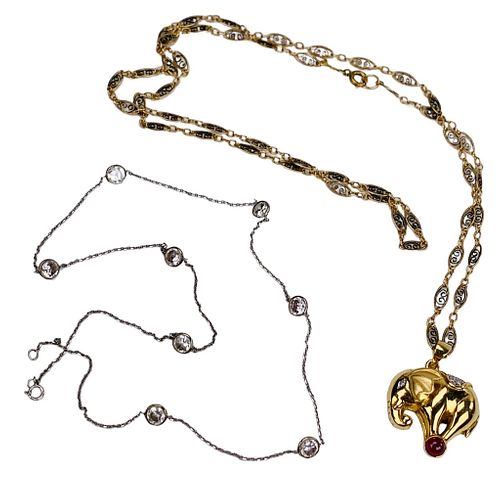 14K ELEPHANT AND COSTUME