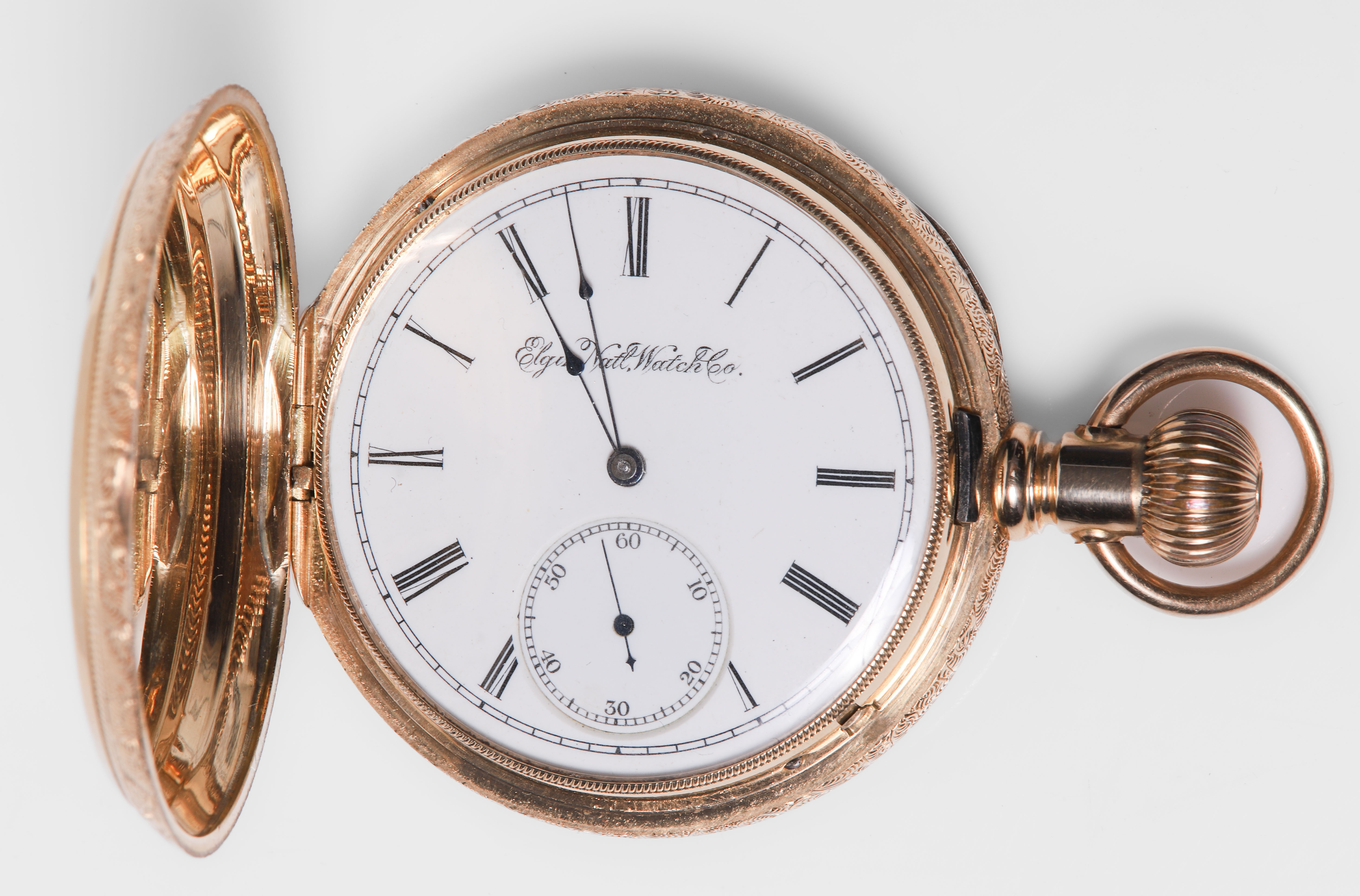 14K Elgin Hunt Case Pocket Watch,