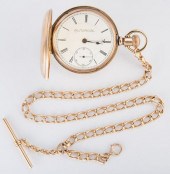 14K ELGIN POCKETWATCH, 10K CHA