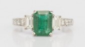 14K EMERALD AND DIAMOND RING14