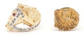 14K EQUESTRIAN RING & 14K PORT