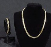 14K FANCY LINK NECKLACE/BRACEL